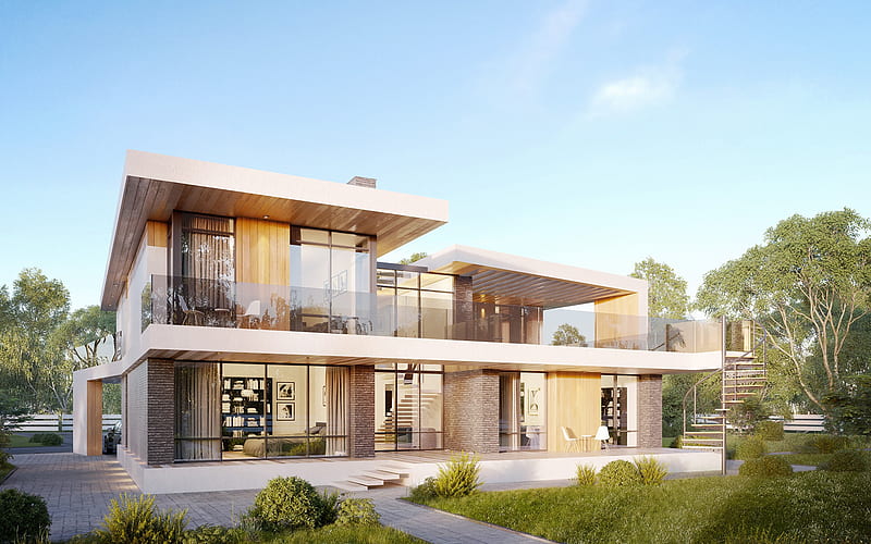 hd wallpaper modern home design exterior gray brick walls modern country house house project